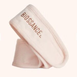 Biossance Spa Headband Velcro Makeup Removal Face Wash Pink and Gold New
